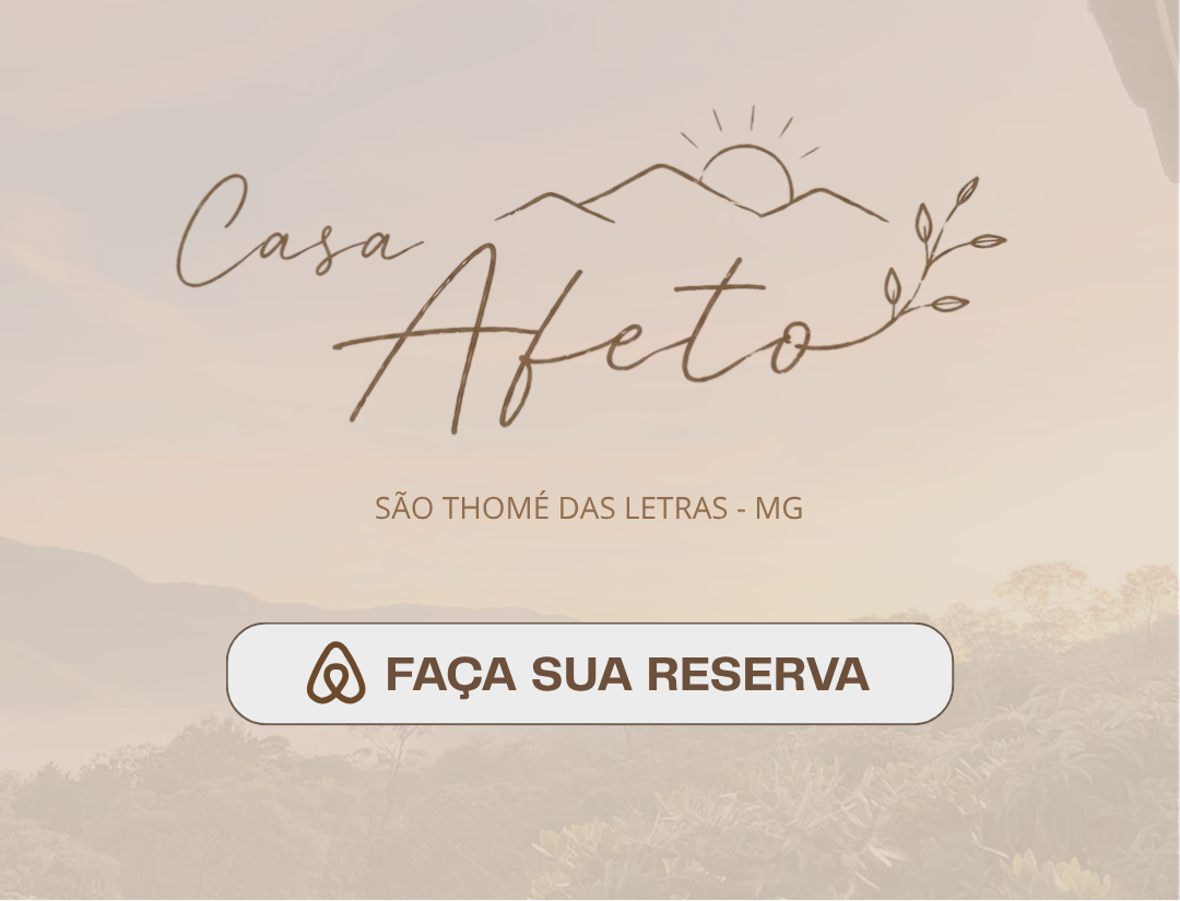 Logotipo Casa Afeto São Thomé das Letras e botão faça sua reserva